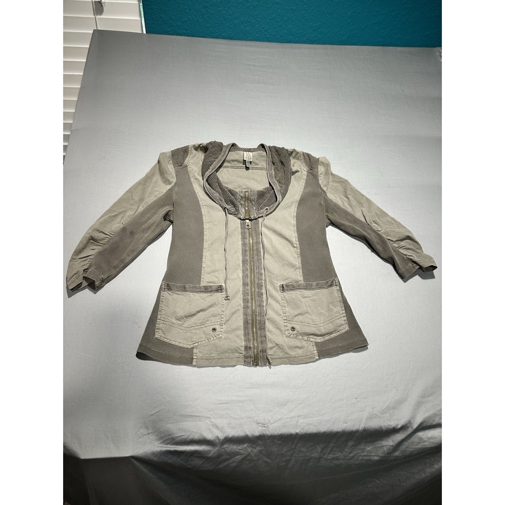 XCVI Fjord Jacket Moss Green Womens Lightweight Zip Up Funnel Neck S‎